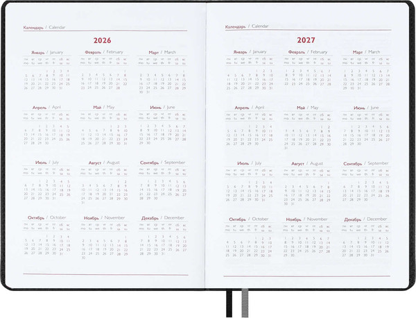 Изображение товара Ежедневник Escalada Шевро 2026 / 70214 (176л, черный)