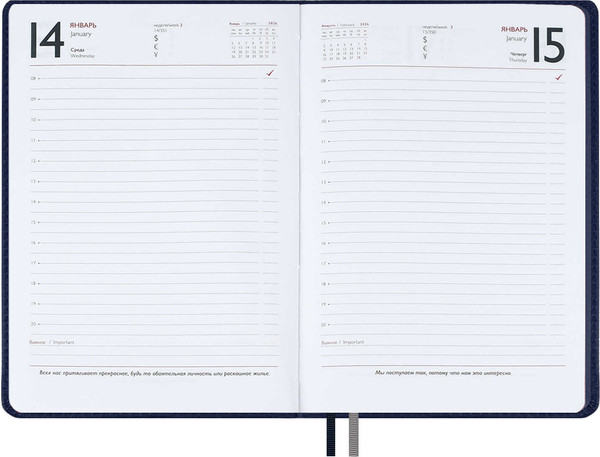 Изображение товара Ежедневник Escalada Шевро 2026 / 70216 (176л, синий)