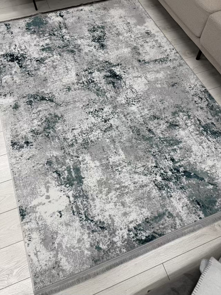 Изображение товара Коврик Radjab Carpet Амаль Прямоугольник 0901A / 13585 (0.8x1.5, Grey/D.Green)
