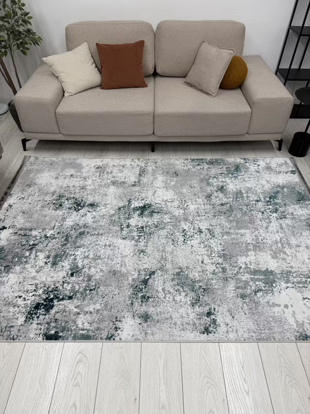 Изображение товара Коврик Radjab Carpet Амаль Прямоугольник 0901A / 13585 (0.8x1.5, Grey/D.Green)