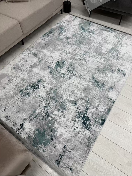 Изображение товара Коврик Radjab Carpet Амаль Прямоугольник 0901A / 13585 (0.8x1.5, Grey/D.Green)