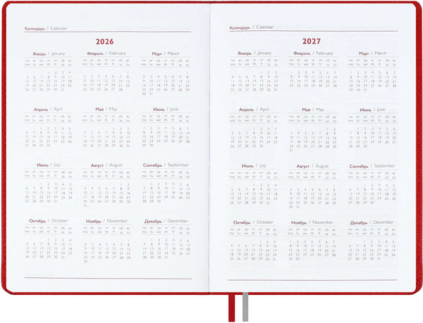 Изображение товара Ежедневник Escalada Шевро 2026 / 70217 (176л, красный)