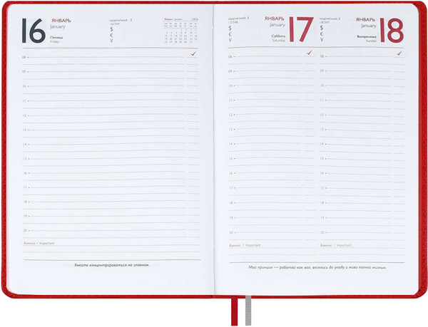 Изображение товара Ежедневник Escalada Шевро 2026 / 70217 (176л, красный)