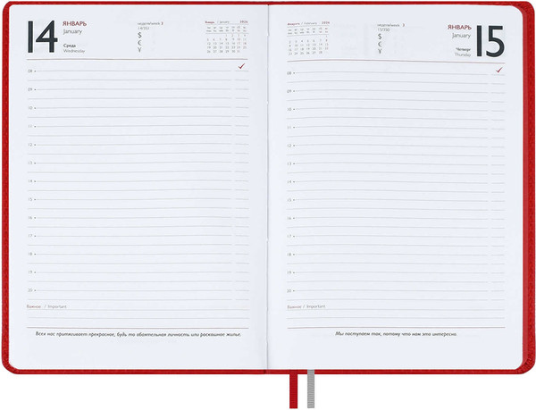 Изображение товара Ежедневник Escalada Шевро 2026 / 70217 (176л, красный)