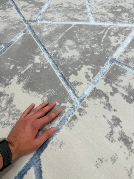 Изображение товара Коврик Radjab Carpet Амальфи Прямоугольник 01518B / 13606 (1.2x1.8, C.Grey/L.Bule)