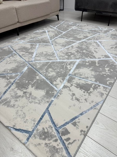 Изображение товара Ковер Radjab Carpet Амальфи Прямоугольник 01518B / 13607 (1.6x2.3, C.Grey/L.Bule)