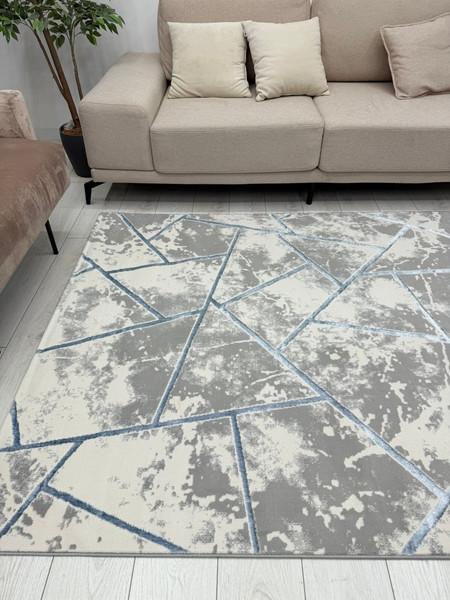 Изображение товара Ковер Radjab Carpet Амальфи Прямоугольник 01518B / 13607 (1.6x2.3, C.Grey/L.Bule)