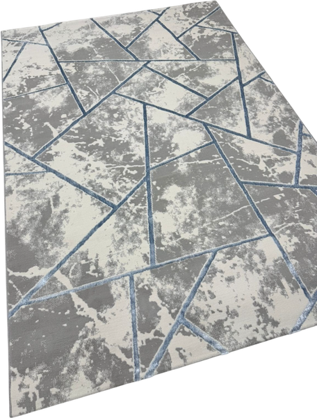 Изображение товара Ковер Radjab Carpet Амальфи Прямоугольник 01518B / 13608 (1.6x3, C.Grey/L.Bule)