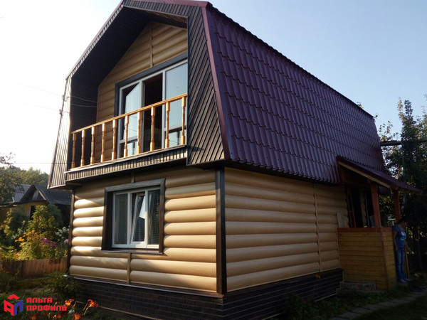 Изображение товара Сайдинг Альта-профиль Blockhouse Люкс BH-01 (3.1x0.2м, каштан)