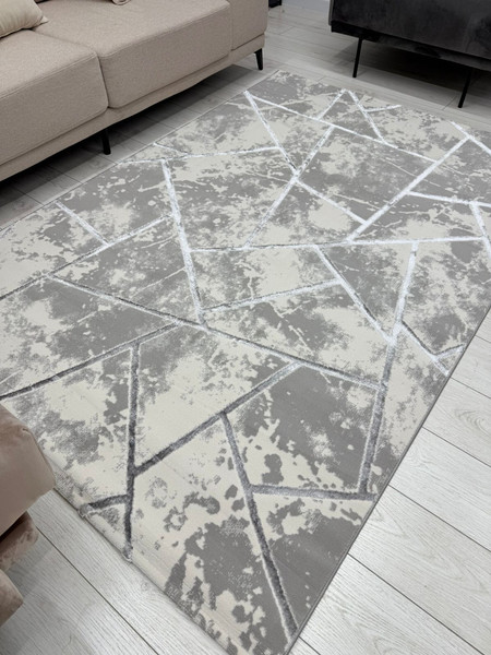 Изображение товара Ковер Radjab Carpet Амальфи Прямоугольник 01518B / 13615 (1.6x3, C.Grey/Antrasit)