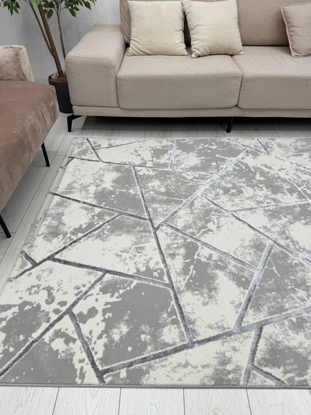 Изображение товара Ковер Radjab Carpet Амальфи Прямоугольник 01518B / 13615 (1.6x3, C.Grey/Antrasit)