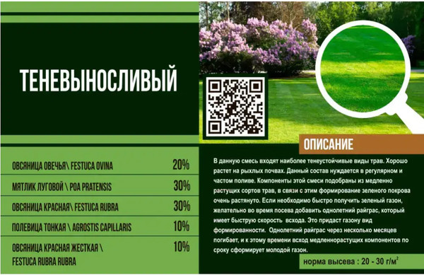 Изображение товара Семена газонной травы БЕРКУТ ЭкоМикс Теневыносливый (1кг)