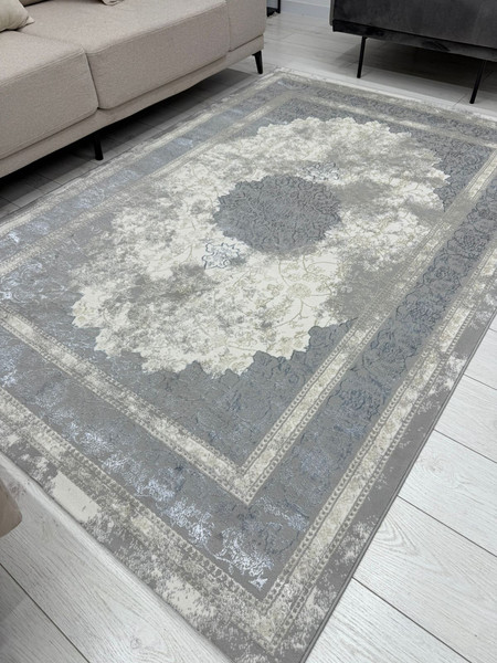 Изображение товара Ковер Radjab Carpet Амальфи Прямоугольник A5000A / 13657 (1.6x3, Cream/L.Grey)