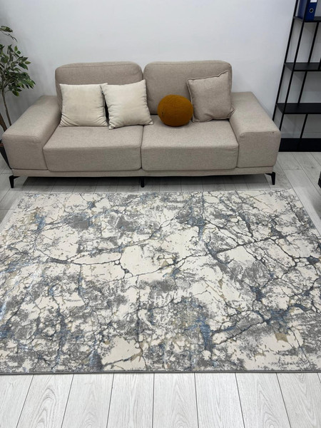 Изображение товара Коврик Radjab Carpet Амальфи Прямоугольник A5699A / 13661 (0.8x1.5, Cream/L.Bule)