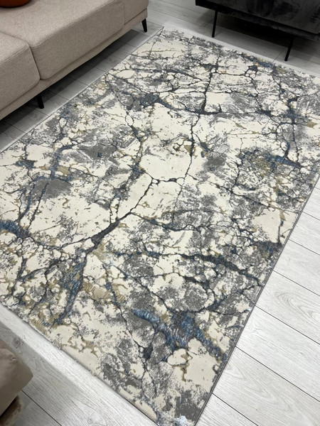 Изображение товара Коврик Radjab Carpet Амальфи Прямоугольник A5699A / 13661 (0.8x1.5, Cream/L.Bule)