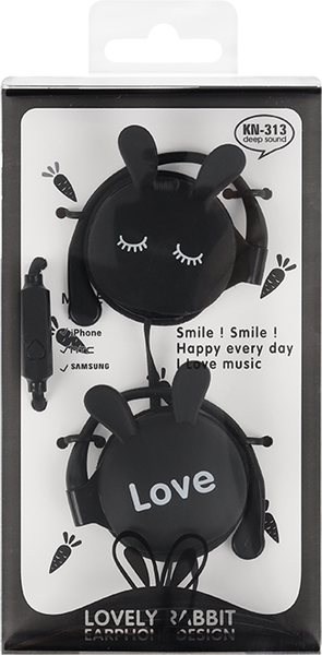 Изображение товара Наушники детские Darvish Зайки / DV-H-1415-1 (черный)