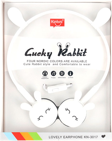 Изображение товара Наушники детские Darvish Зайчики / DV-H-1411-3 (белый)
