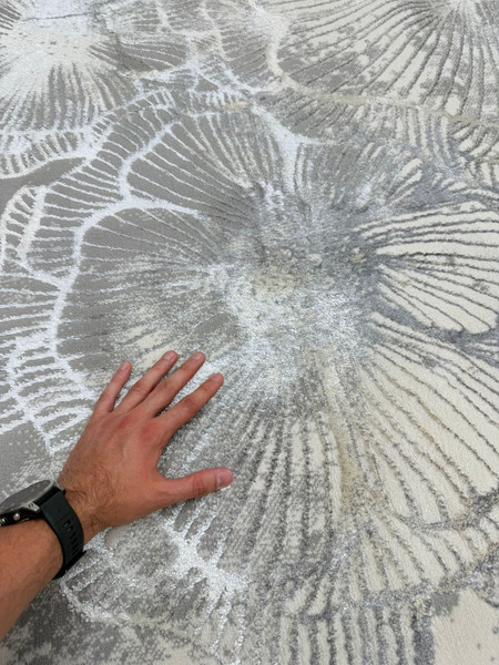 Изображение товара Коврик Radjab Carpet Амальфи Прямоугольник A5777A / 13689 (0.8x1.5, L.Grey/Cream)