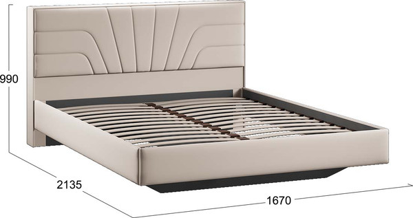 Изображение товара Двуспальная кровать ТриЯ Пандора 160x200 Тип 1 (велюр Confetti Cream)