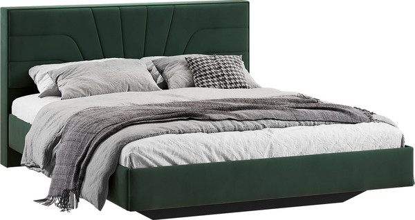 Изображение товара Двуспальная кровать ТриЯ Пандора 160x200 Тип 1  (велюр Confetti Deep forest)