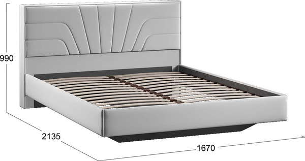 Изображение товара Двуспальная кровать ТриЯ Пандора 160x200 Тип 1 (велюр Confetti Silver)