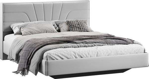 Изображение товара Двуспальная кровать ТриЯ Пандора 160x200 Тип 1 (велюр Confetti Silver)