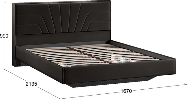 Изображение товара Двуспальная кровать ТриЯ Пандора 160x200 Тип 1  (велюр Confetti Stone)