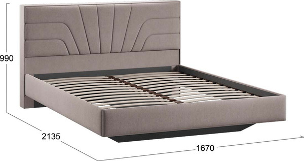 Изображение товара Двуспальная кровать ТриЯ Пандора 160x200 Тип 1 (велюр мокко темный)