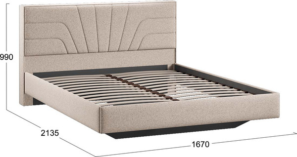 Изображение товара Двуспальная кровать ТриЯ Пандора 160x200 тип 1 (микровелюр Jercy Cream)