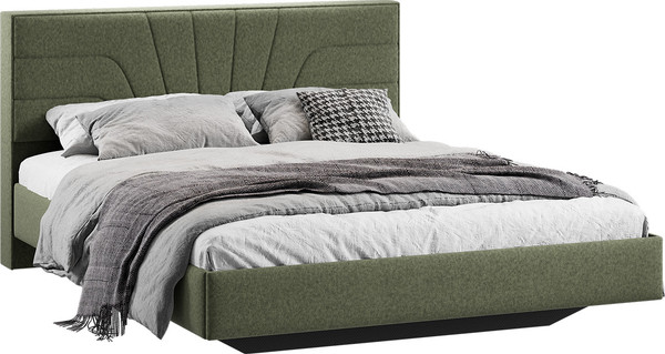 Изображение товара Двуспальная кровать ТриЯ Пандора 160x200 Тип 1  (микровелюр Jercy Deep Green)