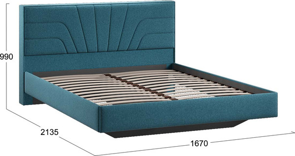 Изображение товара Двуспальная кровать ТриЯ Пандора 160x200 Тип 1  (микровелюр Jercy Izumrud)