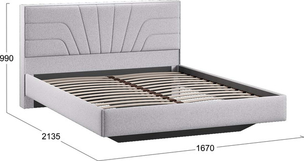 Изображение товара Двуспальная кровать ТриЯ Пандора 160x200 Тип 1 (микровелюр Jercy Silver)