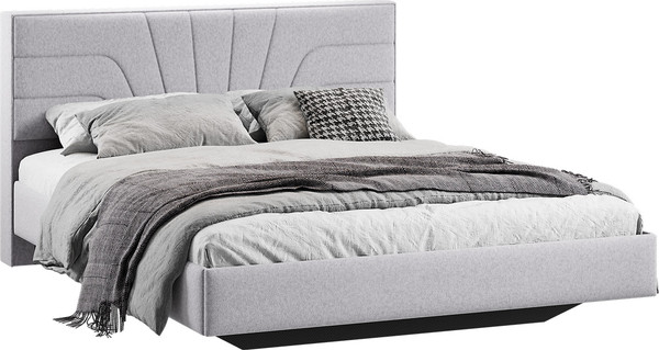 Изображение товара Двуспальная кровать ТриЯ Пандора 160x200 Тип 1 (микровелюр Jercy Silver)