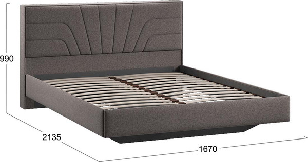 Изображение товара Двуспальная кровать ТриЯ Пандора 160x200 Тип 1 (микровелюр Jercy Stone)