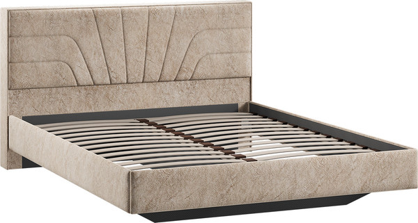 Изображение товара Двуспальная кровать ТриЯ Пандора 160x200 Тип 1 (микровелюр Wellmart Dark Beige)