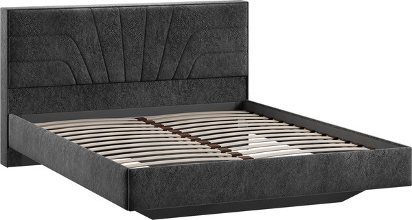 Изображение товара Двуспальная кровать ТриЯ Пандора 160x200 Тип 1 (микровелюр Wellmart Graphite)