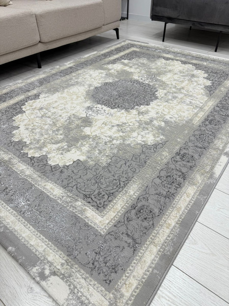 Изображение товара Коврик Radjab Carpet Амальфи Прямоугольник A5000A / 13647 (0.8x1.5, Cream/Antrasit)