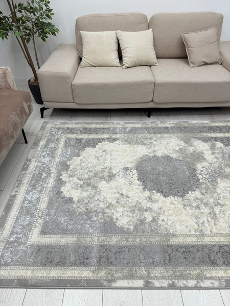 Изображение товара Коврик Radjab Carpet Амальфи Прямоугольник A5000A / 13647 (0.8x1.5, Cream/Antrasit)