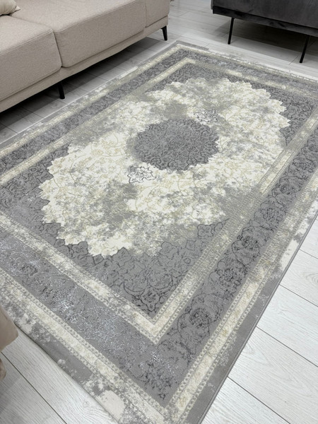 Изображение товара Коврик Radjab Carpet Амальфи Прямоугольник A5000A / 13647 (0.8x1.5, Cream/Antrasit)