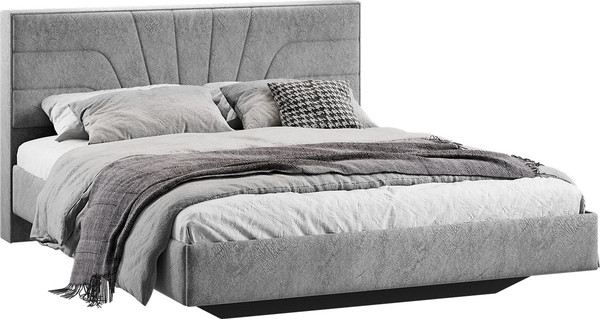 Изображение товара Двуспальная кровать ТриЯ Пандора 160x200 Тип 1 (микровелюр Wellmart Silver)