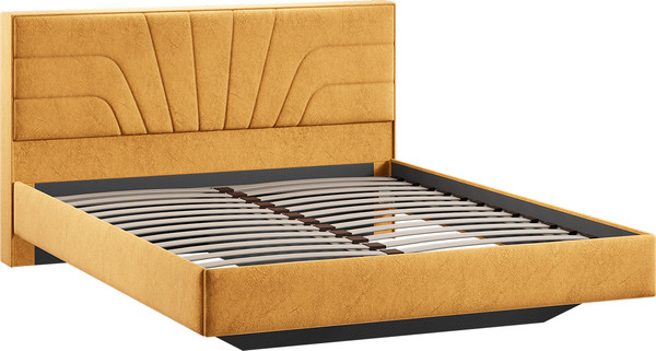 Изображение товара Двуспальная кровать ТриЯ Пандора 160x200 Тип 1  (микровелюр Wellmart Yellow)