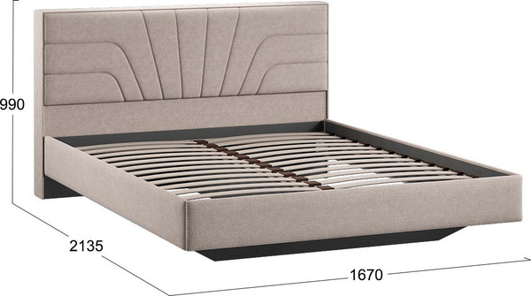 Изображение товара Двуспальная кровать ТриЯ Пандора 160x200 Тип 1 (микрошенилл Relax Latte)