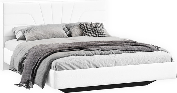 Изображение товара Двуспальная кровать ТриЯ Пандора 160x200 Тип 1 (экокожа Polo white)