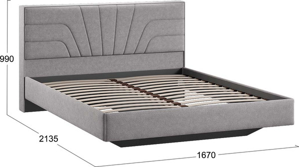 Изображение товара Двуспальная кровать ТриЯ Пандора 160x200 Тип 1 (микрошенилл Relax Mocco)