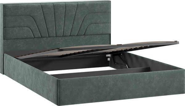 Изображение товара Двуспальная кровать ТриЯ Пандора с ПМ 160x200 Тип 1  (велюр Brut Forest 09)