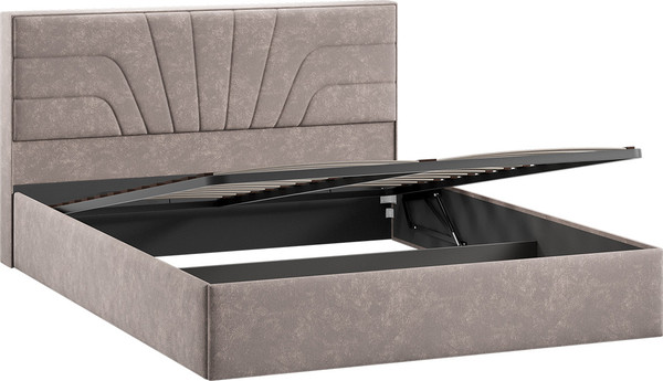 Изображение товара Двуспальная кровать ТриЯ Пандора с ПМ 160x200 Тип 1  (велюр Brut Mocco 06)