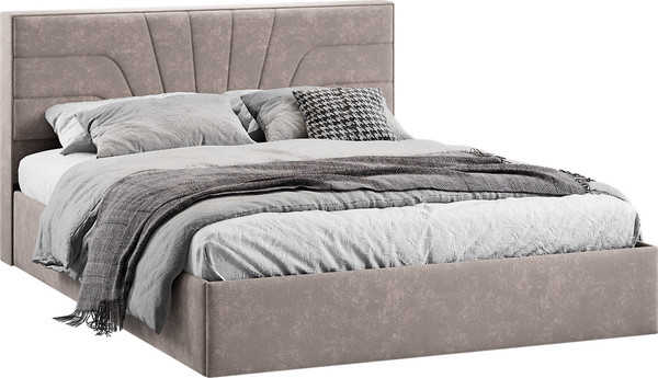 Изображение товара Двуспальная кровать ТриЯ Пандора с ПМ 160x200 Тип 1  (велюр Brut Mocco 06)