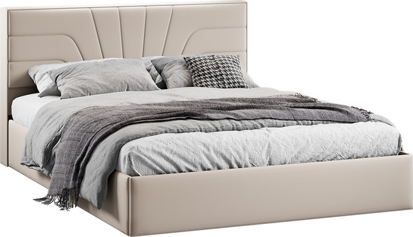 Изображение товара Двуспальная кровать ТриЯ Пандора с ПМ 160x200 Тип 1  (велюр Confetti Cream)