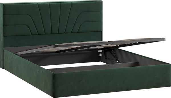 Изображение товара Двуспальная кровать ТриЯ Пандора с ПМ 160x200 Тип 1  (велюр Confetti Deep forest)