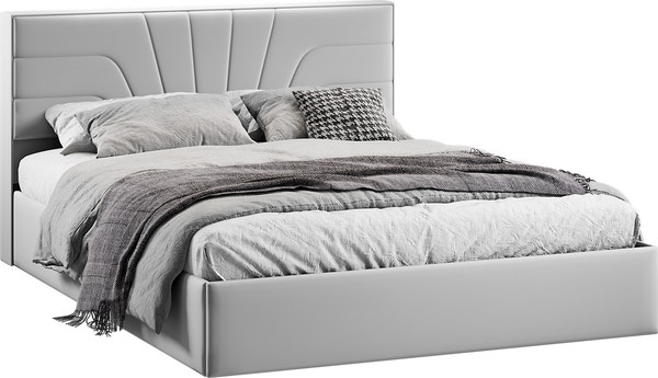 Изображение товара Двуспальная кровать ТриЯ Пандора с ПМ 160x200 Тип 1  (велюр Confetti Silver)
